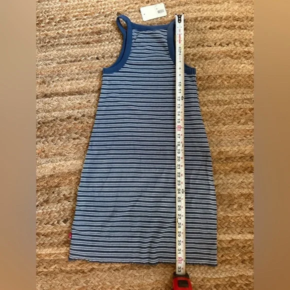 NEW Levi’s XS Blue & White Striped Sleeveless Racerback Dress 90s - Picture 7 of 7